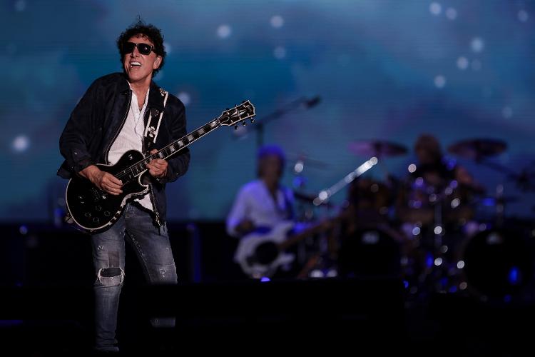 15.set.2024 - Journey se apresenta Palco Mundo na terceira noite do festival Rock In Rio 