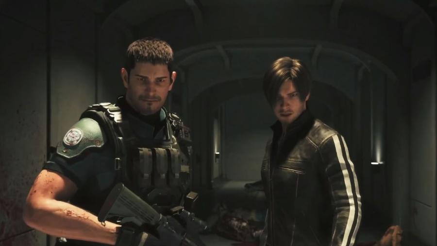 Os heróis Leon S. Kennedy e Chris Redfield reunidos em "Resident Evil: A Vingança" - Reprodução