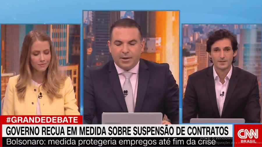 Tomé Abduch interrompeu Gabriela Prioli diversas vezes durante o programa "Grande Debate", da CNN - Reprodução/Twitter