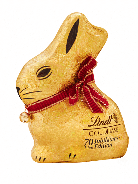 Coelho de chocolate da Lindt foi criado em 1952, na Alemanha - Divulgação