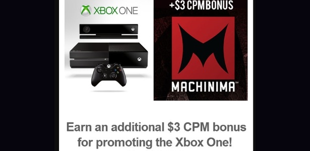 Imagem usada para divulgar o quanto os YouTubers eram pagos para falar bem do Xbox One - Reprodução