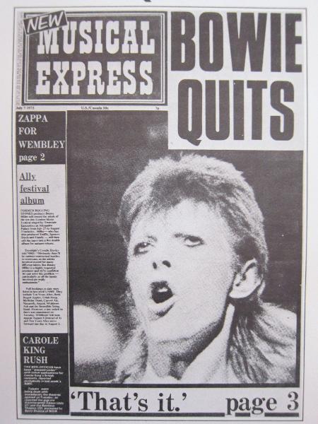 Capa da revista NME de 1973, estrelando David Bowie - Reprodução