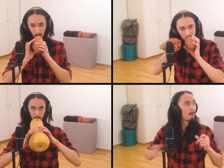Toni "Pupsi" Patanen toca "Africa" do Toto com batata-doce e abóbora - Reprodução