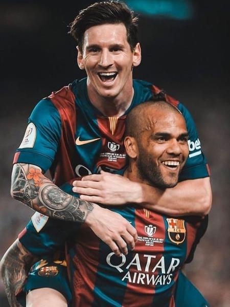 Dani Alves e Messi no Barcelona - Reprodução/Instagram