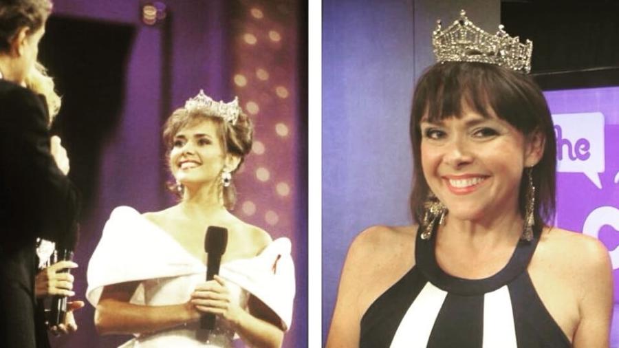 Leanza Cornett em 1993 (à esq.), quando venceu o Miss America, e em 2015 - Reprodução/Instagram