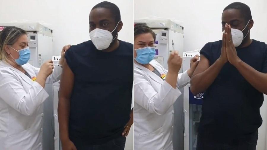 Lázaro Ramos recebeu a primeira dose da vacina da covid-19 - Reprodução/Instagram