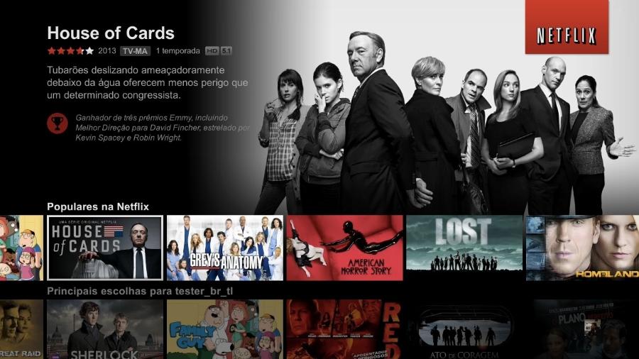 Netflix interface Brasil - Reprodução/Netflix
