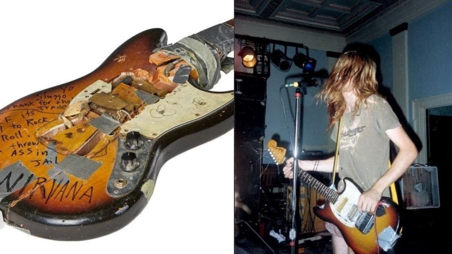 Guitarra quebrada por Kurt Cobain em show é vendida por R$ 2,5 milhões