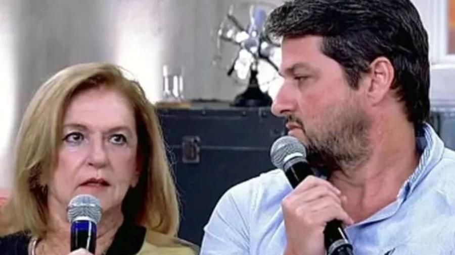 Marcelo Serrado e a mãe, Julia Serrado, no Encontro em 2014 - Reprodução/Globo