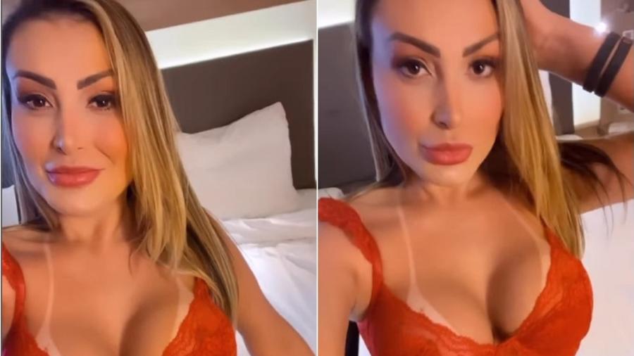 Andressa Urach comemora chegada em São Paulo ao exibir vídeo quente - Reprodução/Instagram 