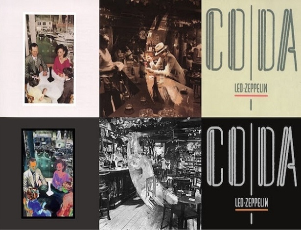 Novas capas das reedições dos álbuns "Presence", "In Through the Out Door" e "Coda" - Reprodução