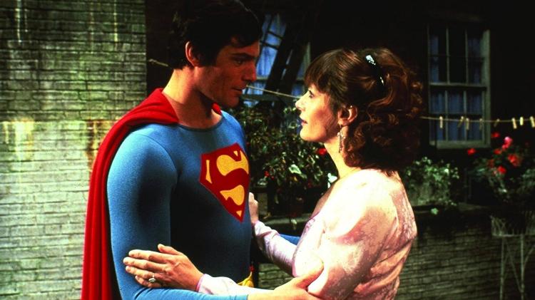 Christopher Reeve e Margot Kidder em "Superman IV - Em Busca da Paz" (1987)