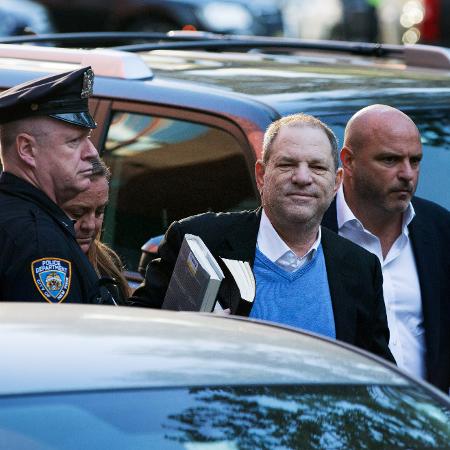 Harvey Weinstein em foto de quando se entregou à polícia de Nova York -  Kevin Hagen/Getty Images