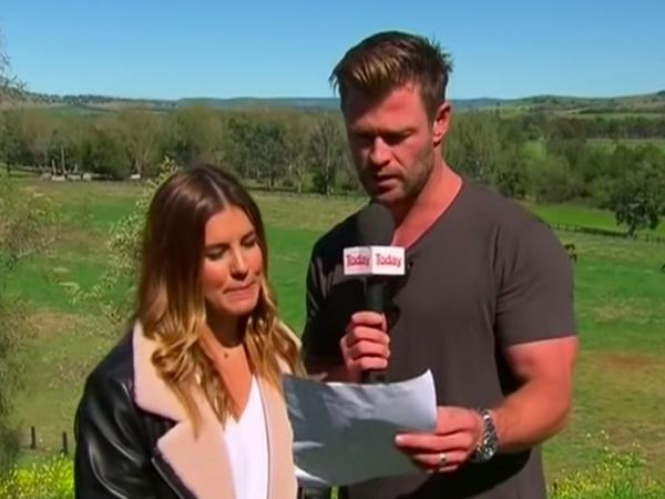 Chris Hemsworth invadiu previsão do tempo do 'The Today Show', na Austrália