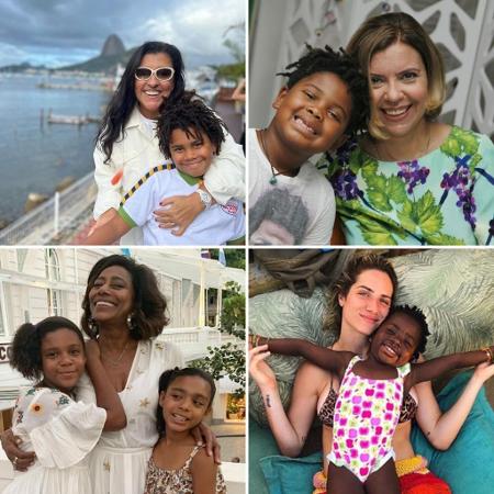 Regina Casé, Astrid Fontenelle, Gloria Maria e Giovanna Ewbank estão entre as famosas que adotaram filhos - Reprodução/ Instagram