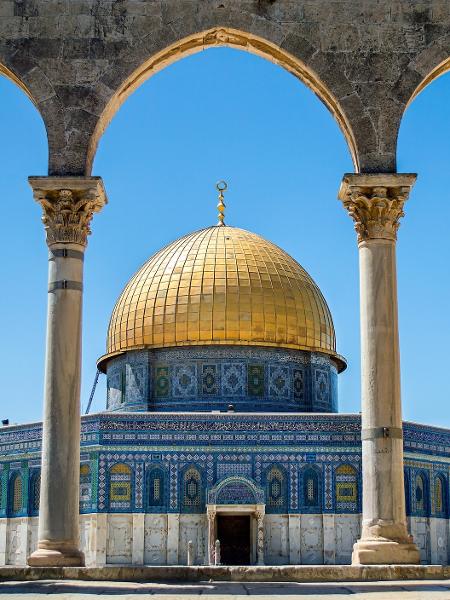 Domo da Rocha, no Monte do Templo, em Jerusalém: local é sagrado para judeus e muçulmanos Domo da Rocha, no Monte do Templo, em Jerusalém: local é sagrado para judeus e muçulmanos