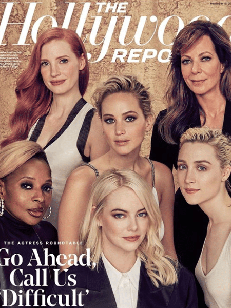 Jennifer Lawrence, Emma Stone, Mary J. Blige, Jessica Chastain, Saoirse Ronan e Allison Janney estampam a capa da revista "Entertainment Weekly" - Reprodução