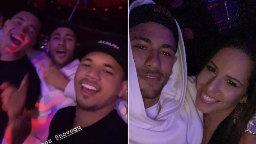 Neymar com amigos no show de Thiaguinho - Reprodução/Instagram
