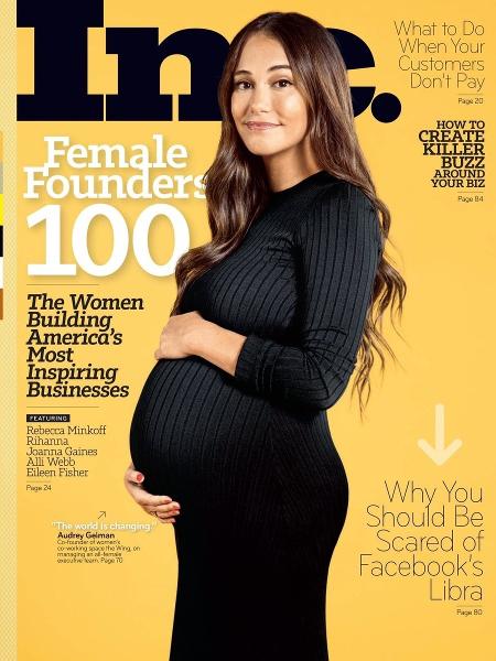 Audrey Gelman é primeira grávida com barrigão a posar para uma capa de revista de negócios - Divulgação