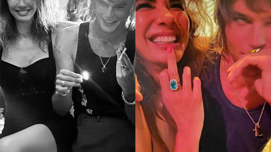 Luciana Gimenez posa sorridente com Jordan Barrett - Reprodução / Instagram