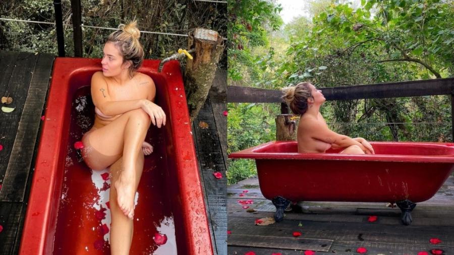 Viih Tube comemora aniversário em banheira vermelha em meio à natureza - Reprodução/Instagram