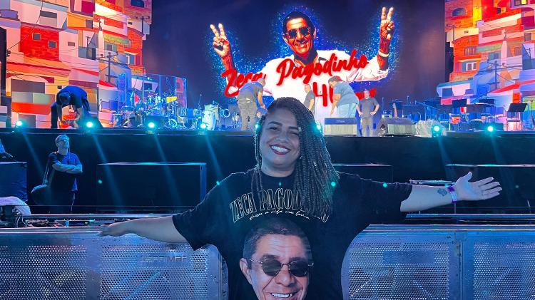 Priscila Marques viajou de São Paulo ao Rio para show de Zeca Pagodinho