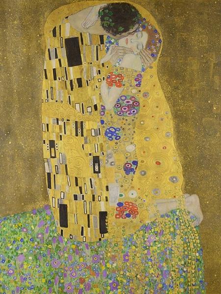 Pintura "O Beijo" de Gustav Klimt