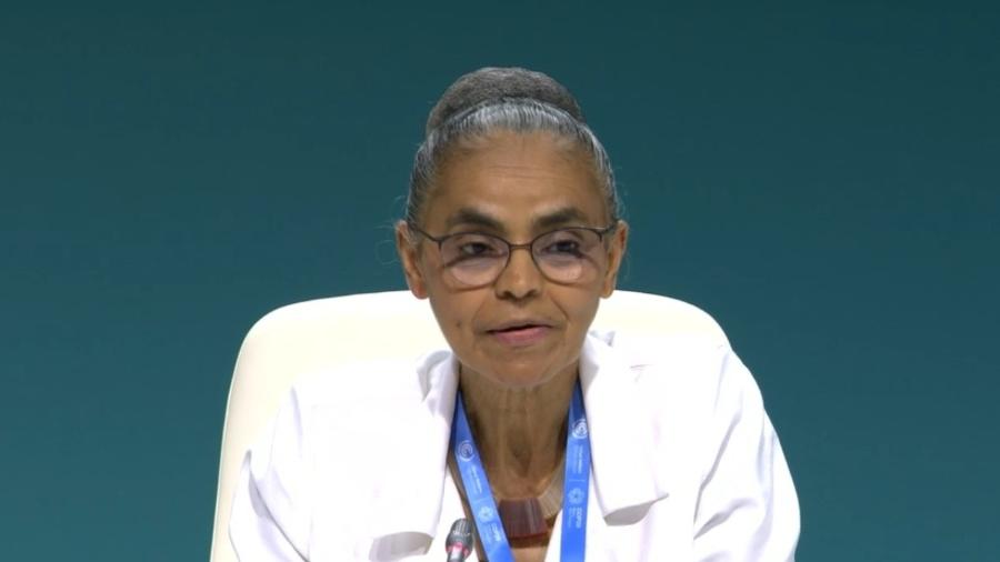 Marina Silva em coletiva na COP29 - Reprodução de vídeo