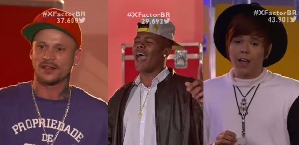 Rafael Teixeira, Octavio Auguso e Kassyano Lopez passaram de fase no "X Factor" - Reprodução