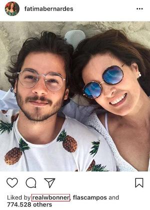 William Bonner curtiu a foto de Fátima Bernardes com o atual namorado - Reprodução/Instagram - Reprodução/Instagram