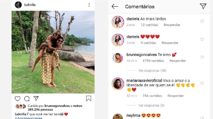 Ludmilla e a namorada trocam declarações - Reprodução/Instagram