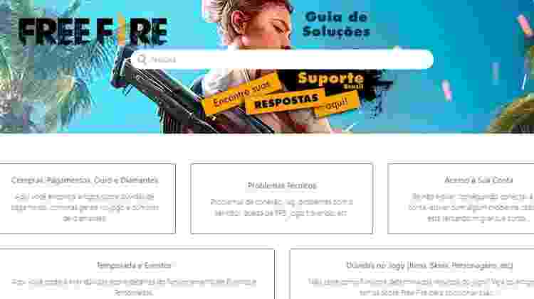 Site oficial da Garena auxilia com dúvidas frequentes dos jogadores - Divulgação/Garena