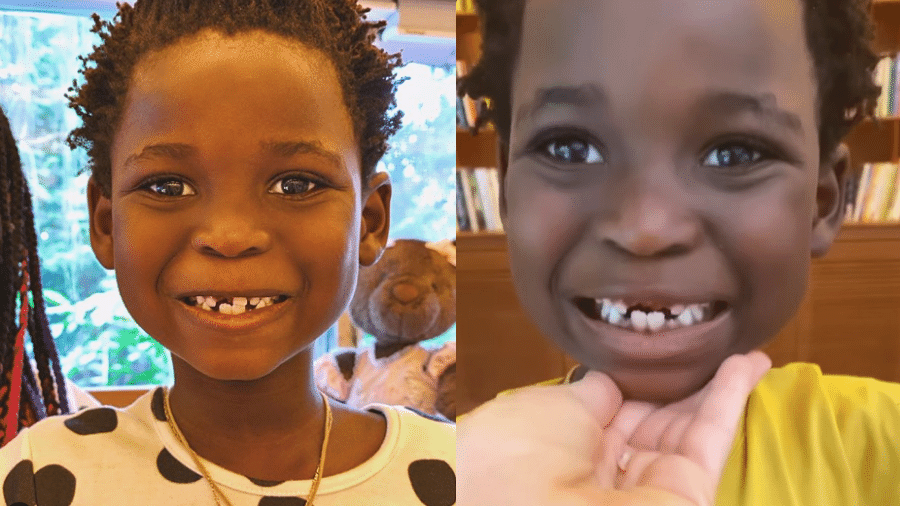 Giovanna Ewbank mostrou que Bless perdeu os dois dentes da frente no mesmo dia e apoiou o filho na ansiedade pela fada do dente  - Reprodução/Instagram/@gioewbank