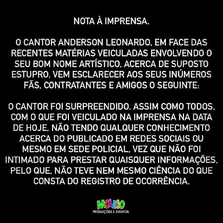 Anderson Leonardo nega as acusações de abuso sexual - Divulgação - Divulgação