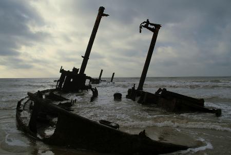 Naufrágio Altair, cargueiro que repousa na beira da praia desde 1976 - Arquivo pessoal - Arquivo pessoal