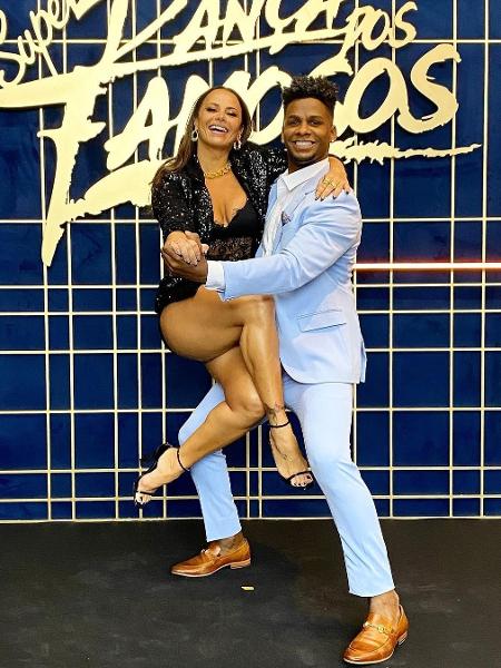 Viviane Araújo com o ex-parceiro Adeilton Ribeiro na "Super Dança dos Famosos" - Reprodução/Instagram