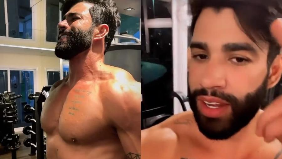 Gusttavo Lima exibe músculos em treino sem camisa - Reprodução/Instagram