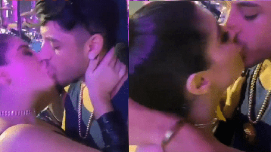 Gkay e cantor Kevi Jonny se beijam na última noite da Farofa - Reprodução/Instagram