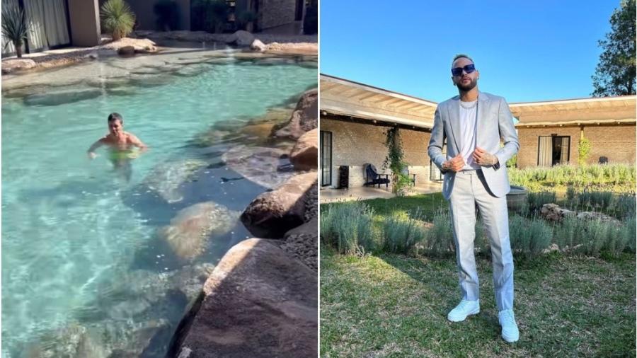Neymar brinca que vai visitar o apresentador Rodrigo Faro para entrar no lago dele  - Reprodução/Instagram 