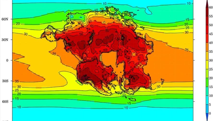 Processos tectônicos daqui milhões de anos levariam ao surgimento do supercontinente "Pangea Ultima" com temperaturas de até 70 ºC