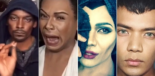 Artista se transforma em Snoop Dogg, Kim Kardashian e Angelina Jolie - Montagem/UOL - Montagem/UOL