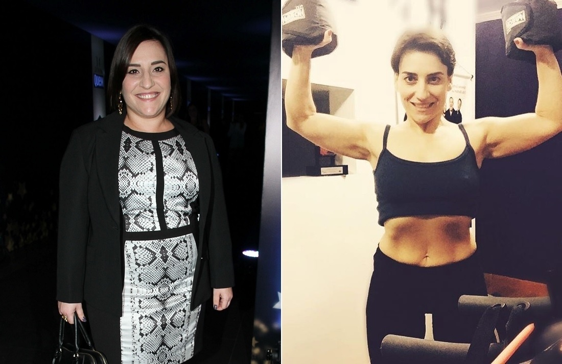 09.mai.2016 - Após emagrecer 37 quilos em 2015, Simone Gutierrez agora está na onda fitness. A atriz publicou fotos em seu perfil no Instagram se exercitando e levantando peso, e chamou a atenção de seus seguidores pela mudança do corpo. "Próxima fase do processo 'musculação'", escreveu Simone na rede social - Montagem/Reprodução/Instagram/simonegutierrez
