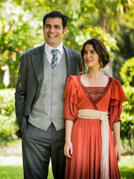 O casal protagonista: Elisabeta Benedito (Nathalia Dill) e Darcy Williamson (Thiago Lacerda) da novela "Orgulho e Paixão" - João Miguel Júnior/Globo - João Miguel Júnior/Globo