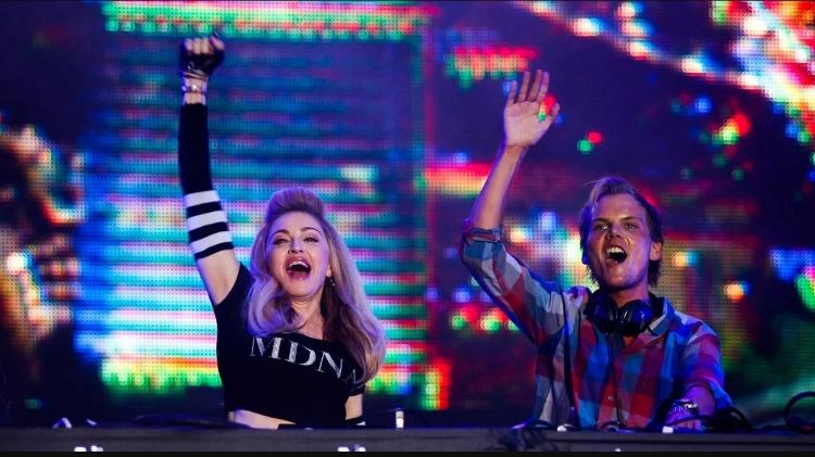 Madonna se apresenta ao lado de Avicii no Ultra Music Festival Miami, em 2012 - Divulgação - Divulgação