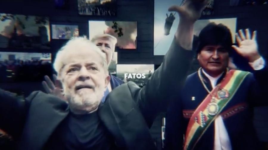 O ex-presidente Lula aparece numa das chamadas da Retrospectiva 2019 da Globo - Reprodução