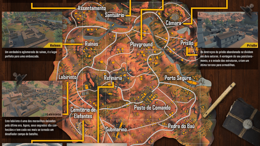 Inspirado no Deserto Kalahari, mapa fica localizado no continente africano - Divulgação/Garena