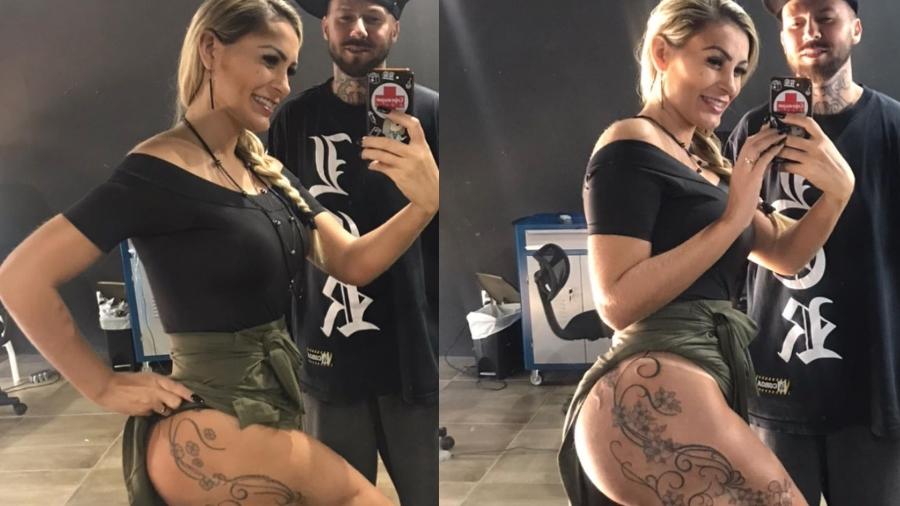 Andressa Urach mostra antes e depois de retoque de tatuagem - Reprodução/Instagram