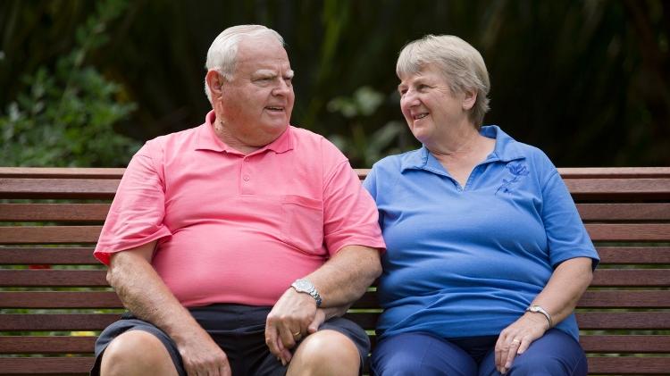 Fat elderly couple, overweight, obesity, elderly, fat, fat - iStock - iStock