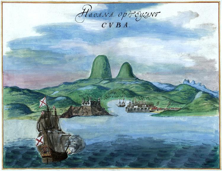 Baía de Havana retratada por Johannes Vingboons em 1639 - Domínio público - Domínio público