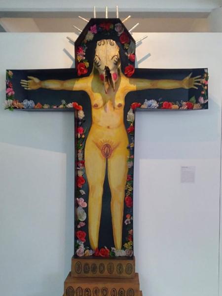Obra que foi destruída na exposição 8M Manifiestos Visuales, na Argentina - Divulgação
